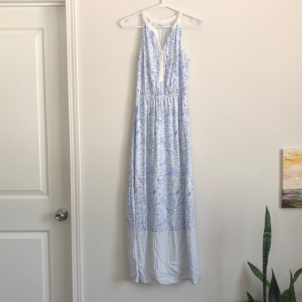 Old Navy pale blue and white maxi dress size xs